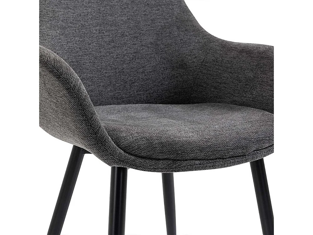 Armlehner in Anthrazit und Schwarz Stoffbezug (2er Set)