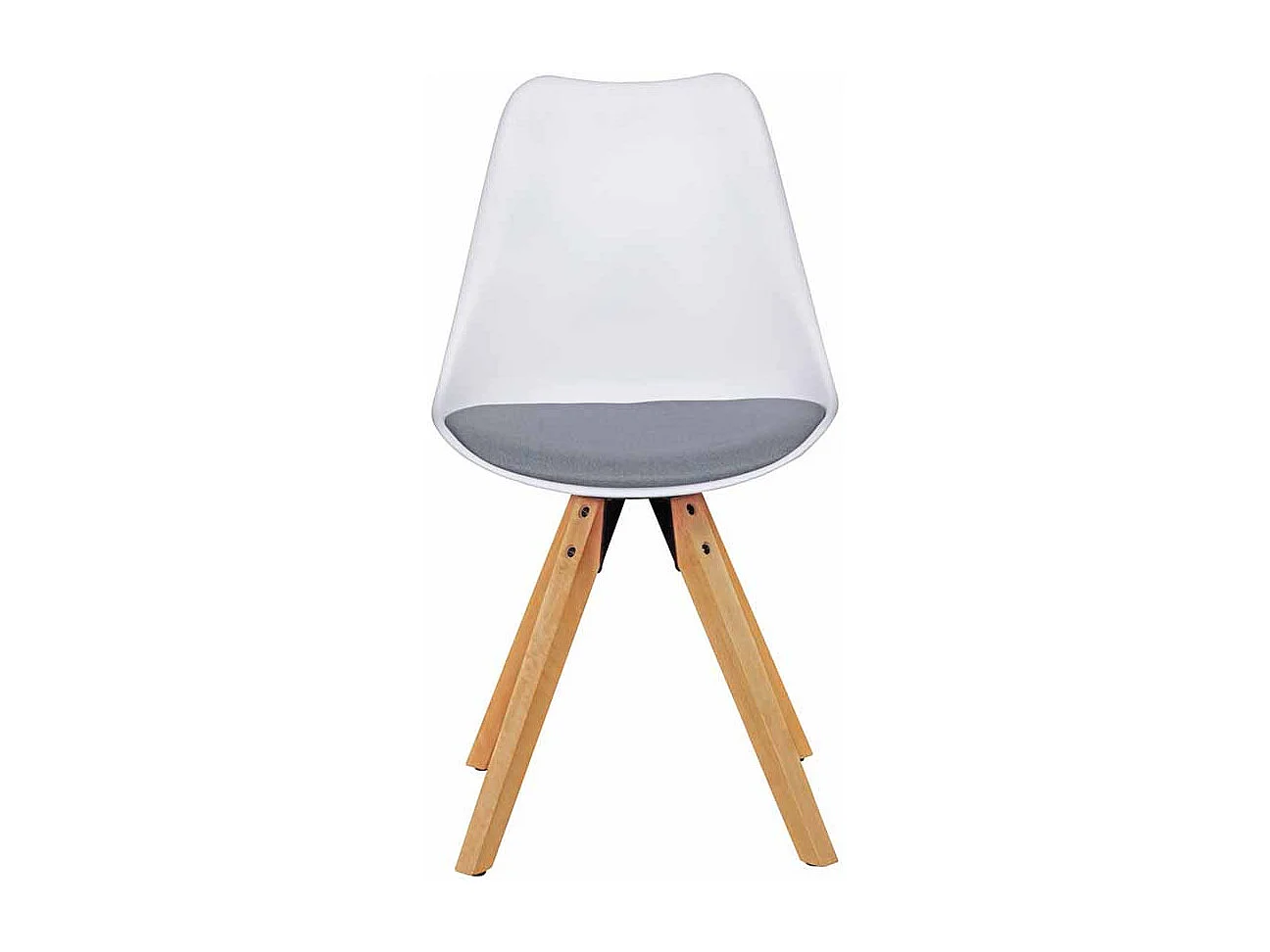 Schalenstuhl Set in Weiß Grau Holz Gestell (2er Set)