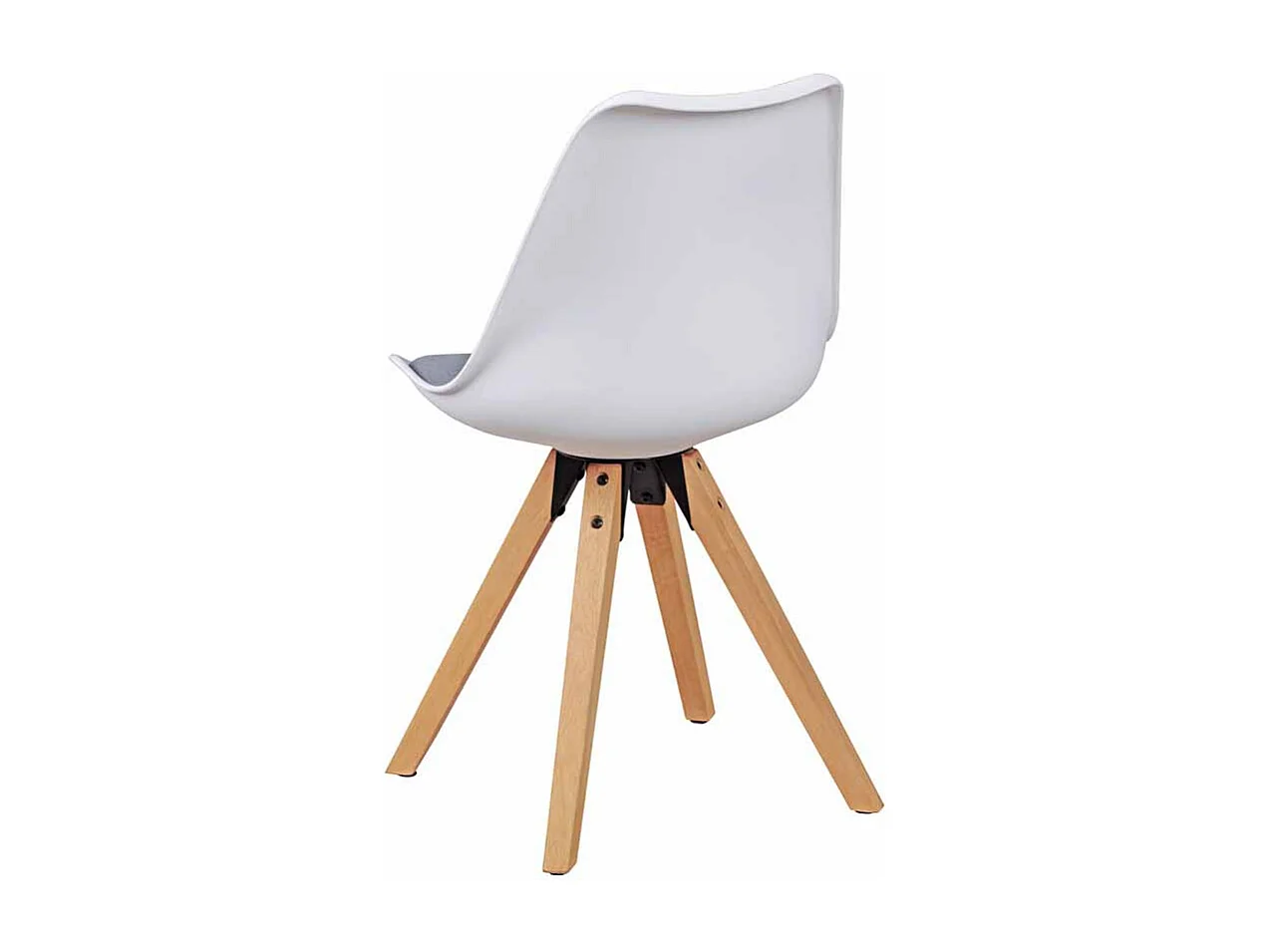 Schalenstuhl Set in Weiß Grau Holz Gestell (2er Set)