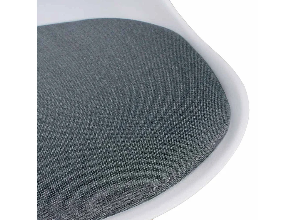 Schalenstuhl Set in Weiß Grau Holz Gestell (2er Set)