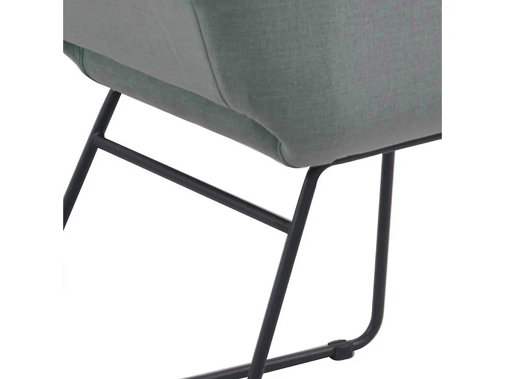 Armstühle in Graugrün Webstoff Metallbügeln (2er Set)