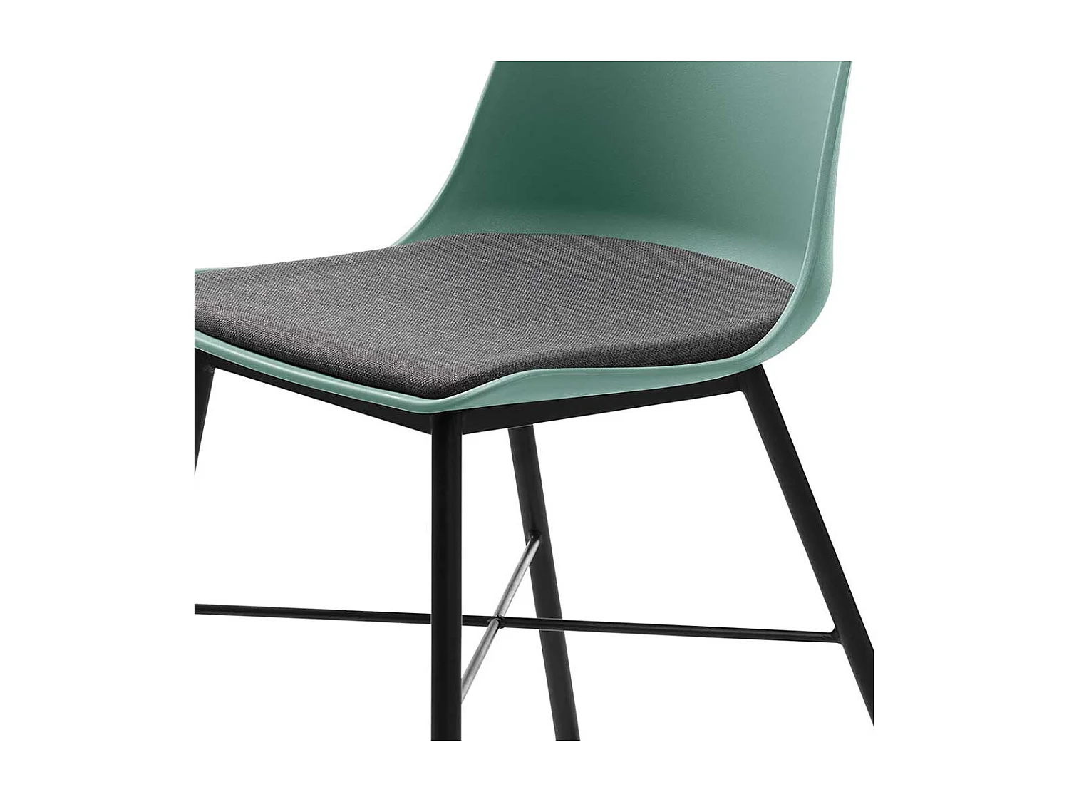 Küchenstühle in Grün und Schwarz Kunststoff (2er Set)