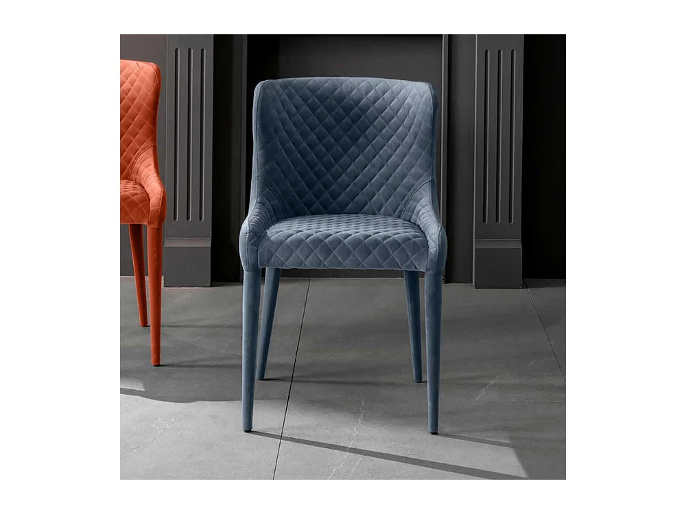 Polsterstuhl Esszimmer aus Samt in Dunkelgrau komplett bezogen