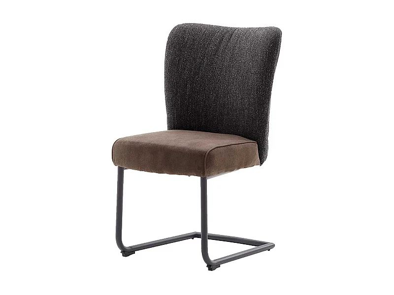 Freischwinger St�hle in Hellbraun und Anthrazit hoher Lehne (2er Set)