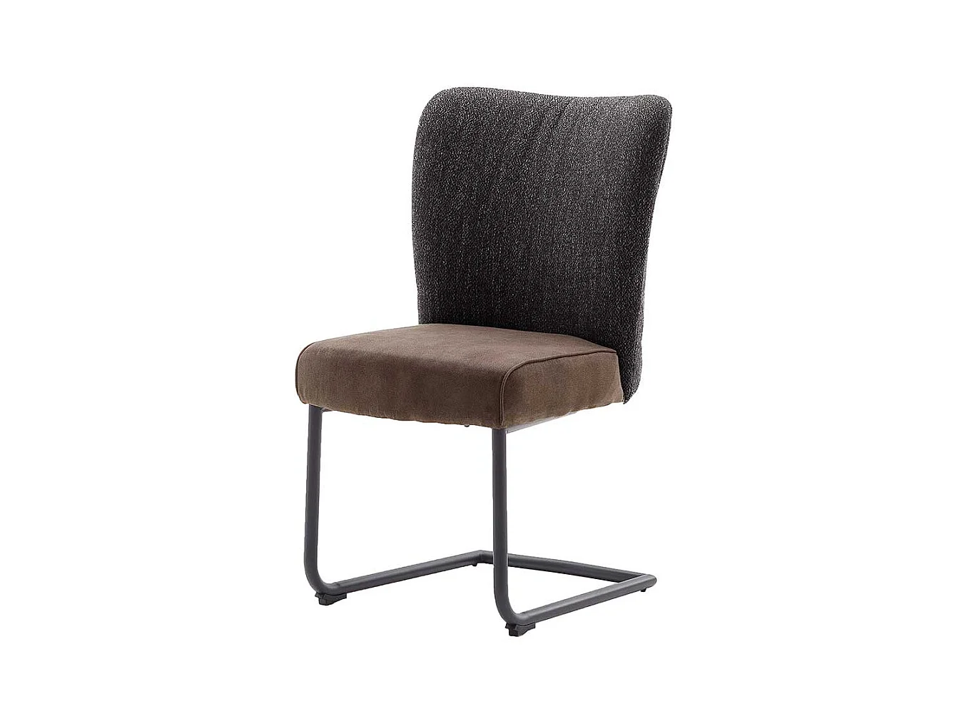 Freischwinger St�hle in Hellbraun und Anthrazit hoher Lehne (2er Set)