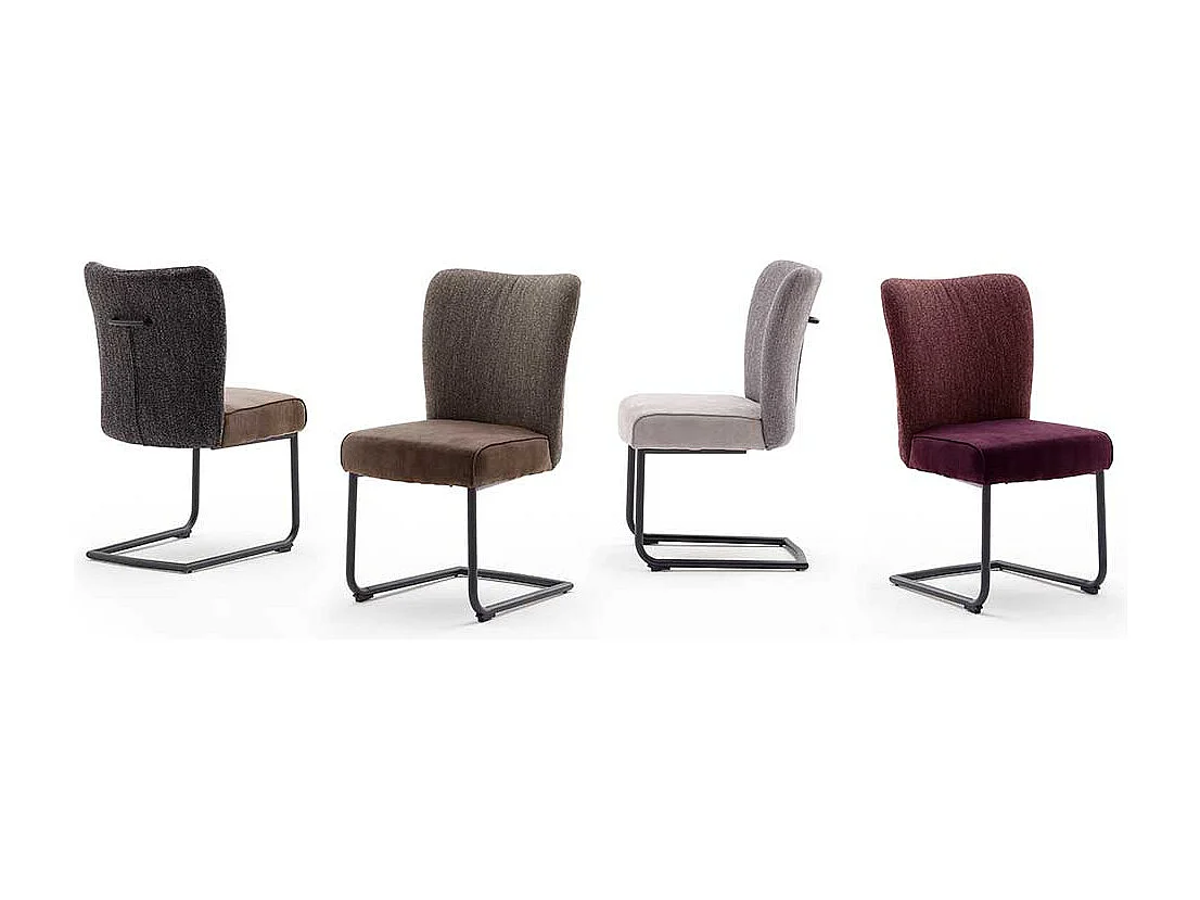 Freischwinger St�hle in Hellbraun und Anthrazit hoher Lehne (2er Set)