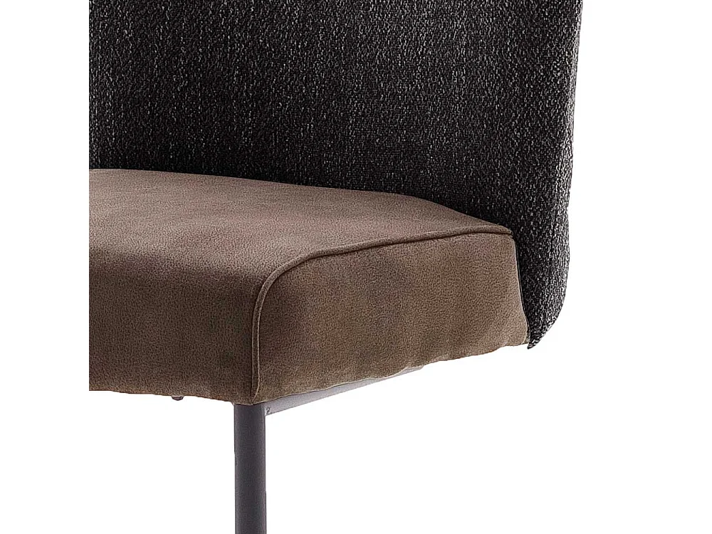 Freischwinger St�hle in Hellbraun und Anthrazit hoher Lehne (2er Set)