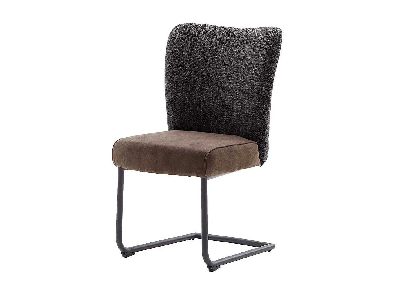 Freischwinger St�hle in Hellbraun und Anthrazit hoher Lehne (2er Set)