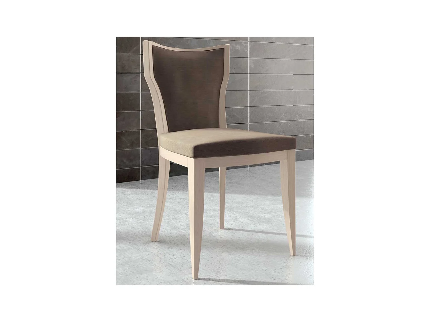 Esstischstuhl in Dunkelgrau Webstoff Esche hell massiv