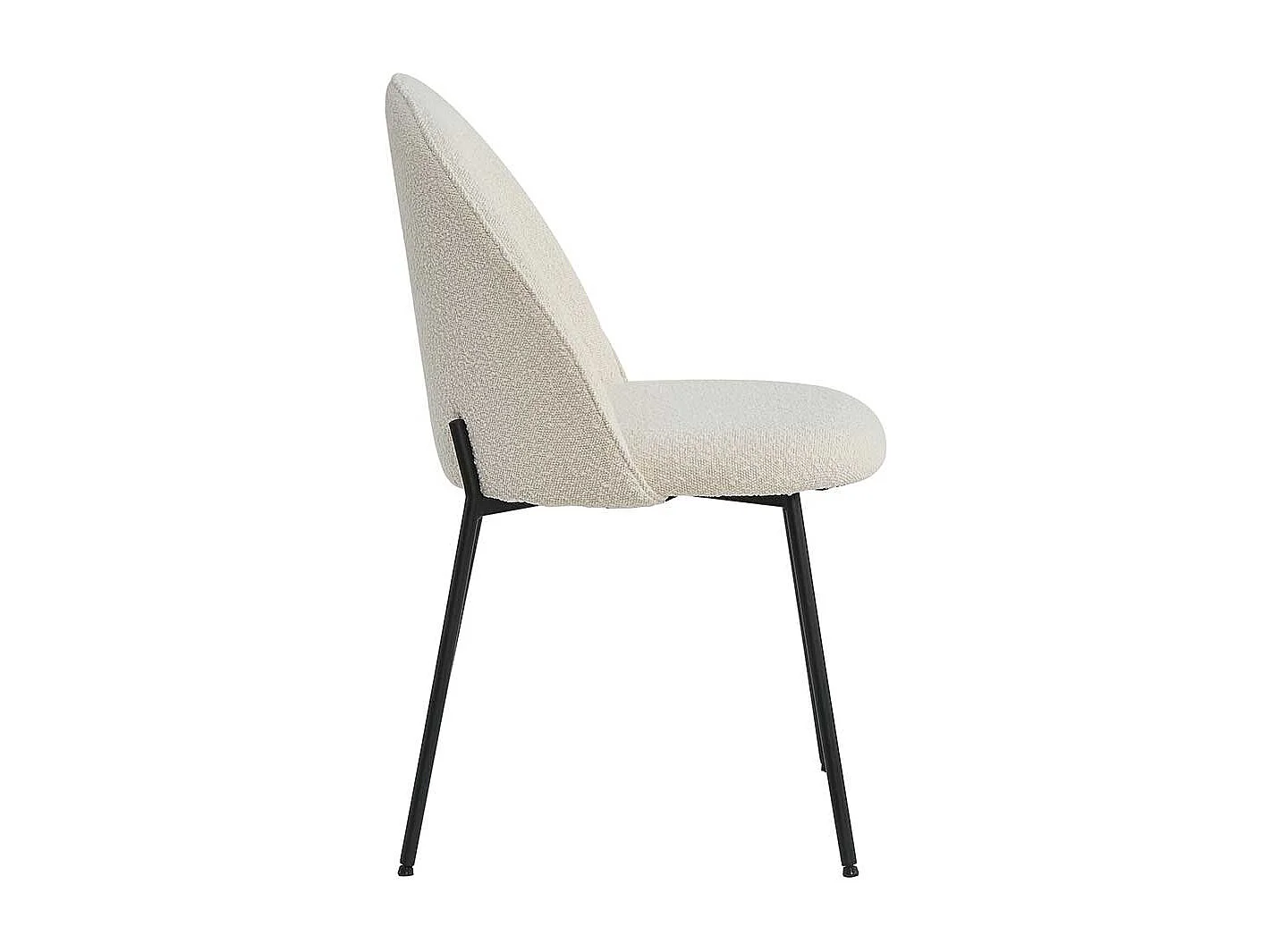 Stuhl Esszimmer Essstuhl aus Metall und Boucle Stoff (2er Set)