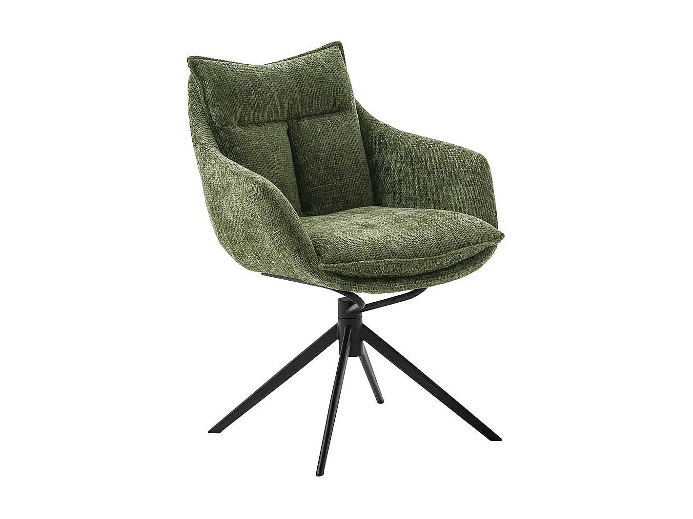 Armlehnstuhl in Oliv Grün Gestell aus Metall (2er Set)