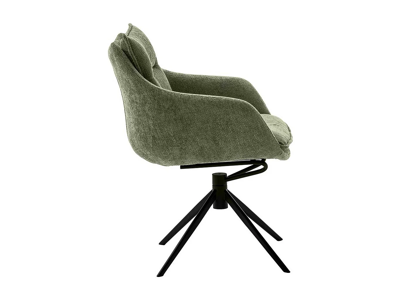 Armlehnstuhl in Oliv Grün Gestell aus Metall (2er Set)