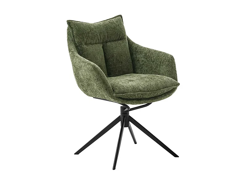 Armlehnstuhl in Oliv Grün Gestell aus Metall (2er Set)