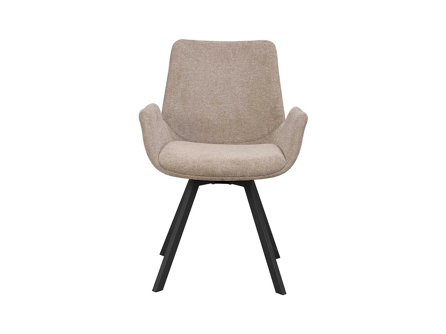 Esstisch Stühle aus Webstoff und Metall Beige & Schwarz (2er Set)