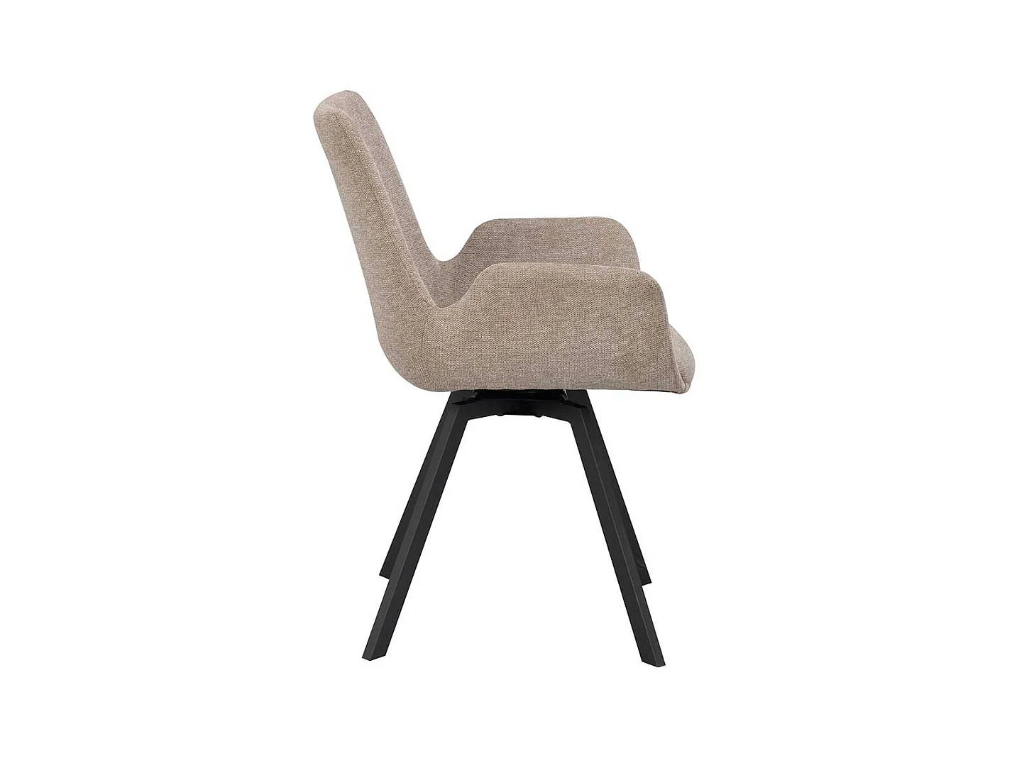 Esstisch Stühle aus Webstoff und Metall Beige & Schwarz (2er Set)