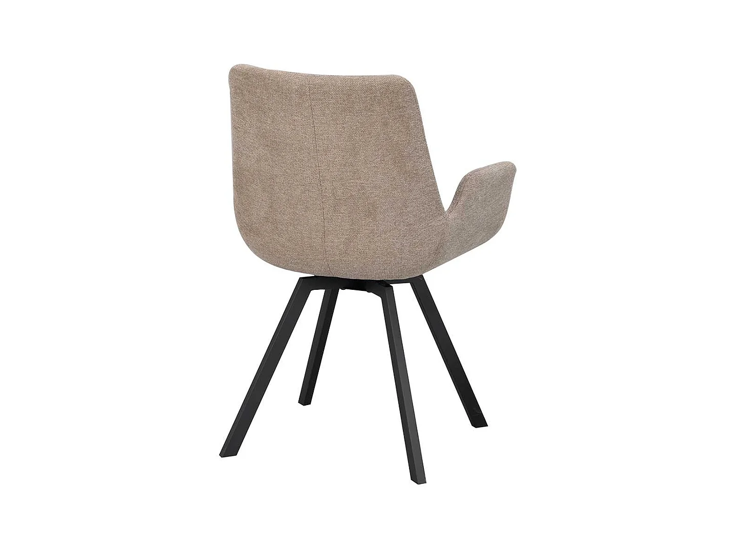 Esstisch Stühle aus Webstoff und Metall Beige & Schwarz (2er Set)