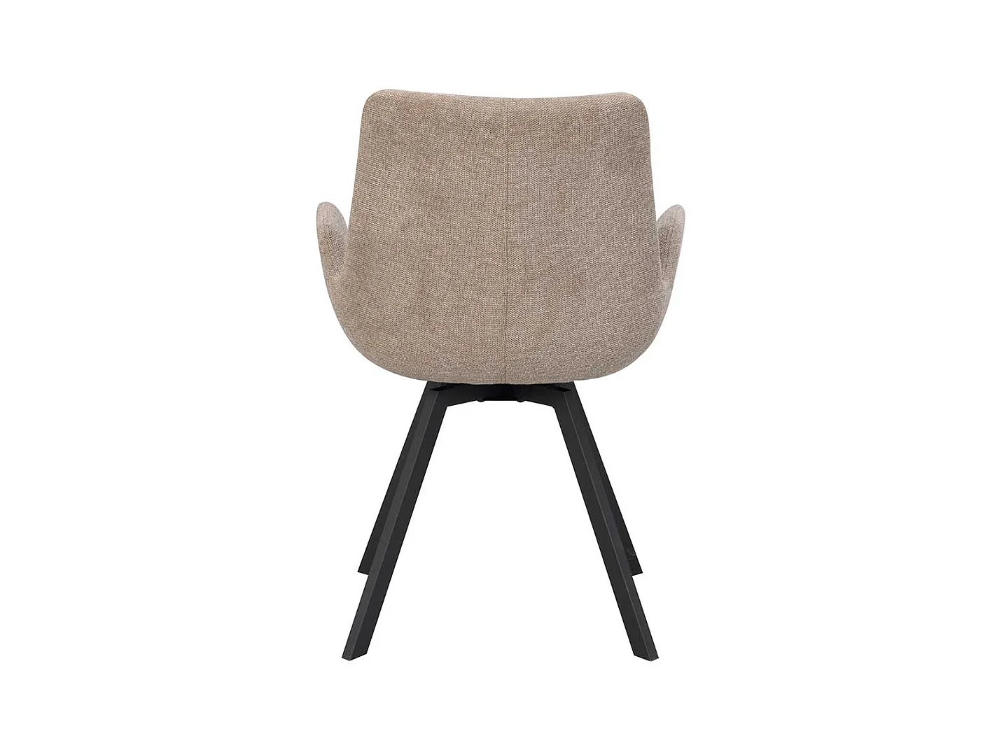 Esstisch Stühle aus Webstoff und Metall Beige & Schwarz (2er Set)