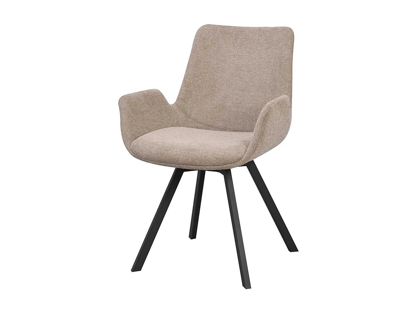 Esstisch Stühle aus Webstoff und Metall Beige & Schwarz (2er Set)