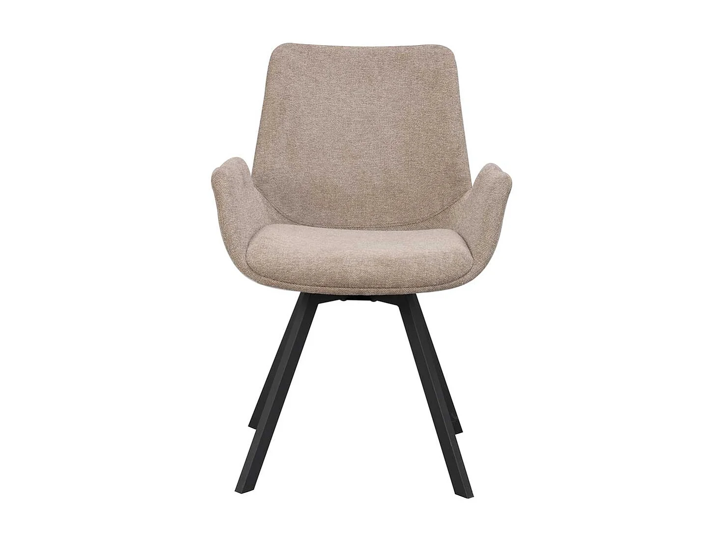 Esstisch Stühle aus Webstoff und Metall Beige & Schwarz (2er Set)