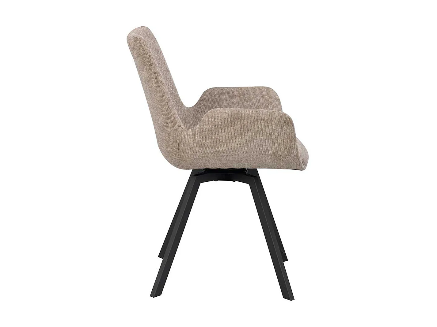 Esstisch Stühle aus Webstoff und Metall Beige & Schwarz (2er Set)