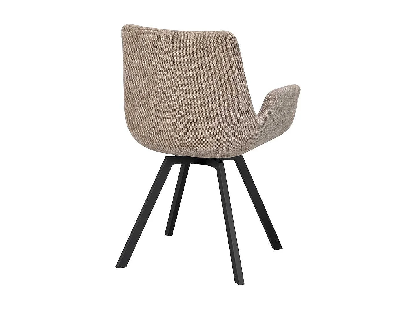 Esstisch Stühle aus Webstoff und Metall Beige & Schwarz (2er Set)