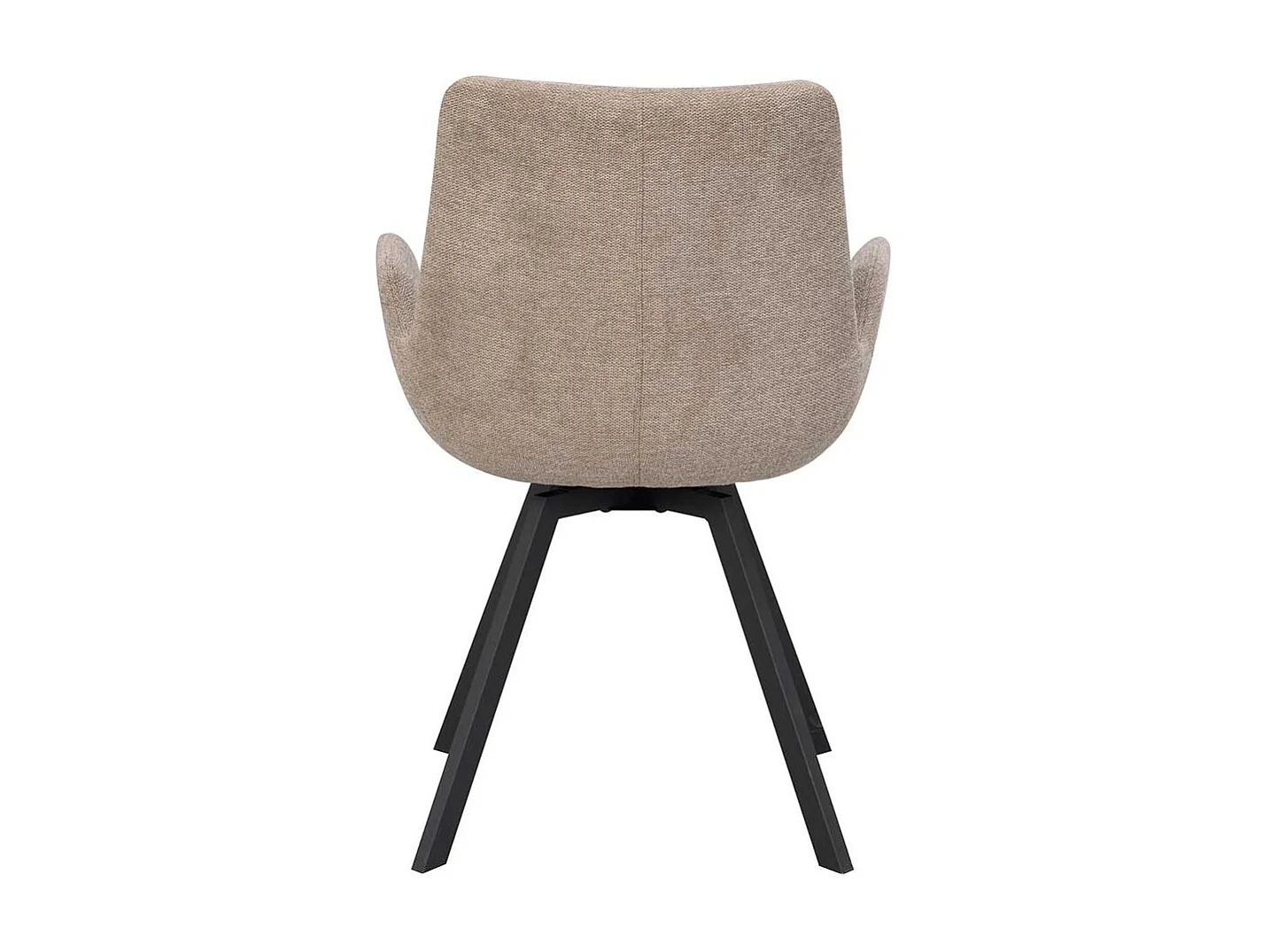 Esstisch Stühle aus Webstoff und Metall Beige & Schwarz (2er Set)