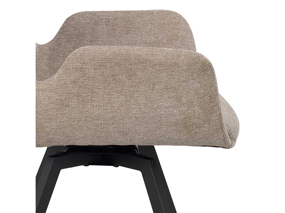 Esstisch Stühle aus Webstoff und Metall Beige & Schwarz (2er Set)