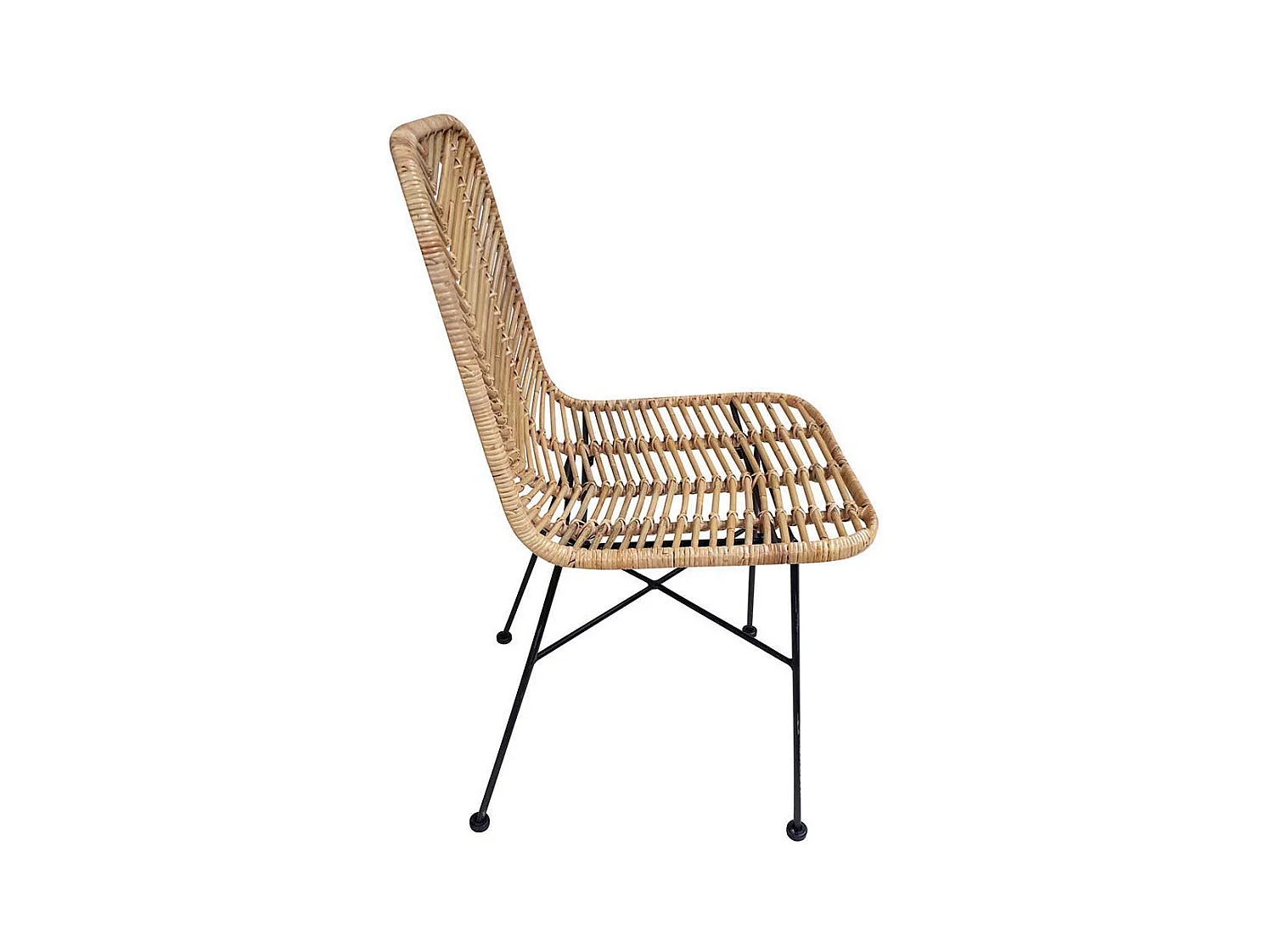2 Stühle aus Rattan Metallgestell (2er Set)