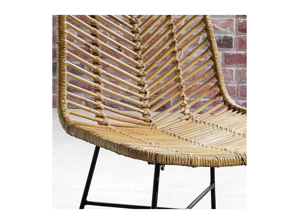2 Stühle aus Rattan Metallgestell (2er Set)
