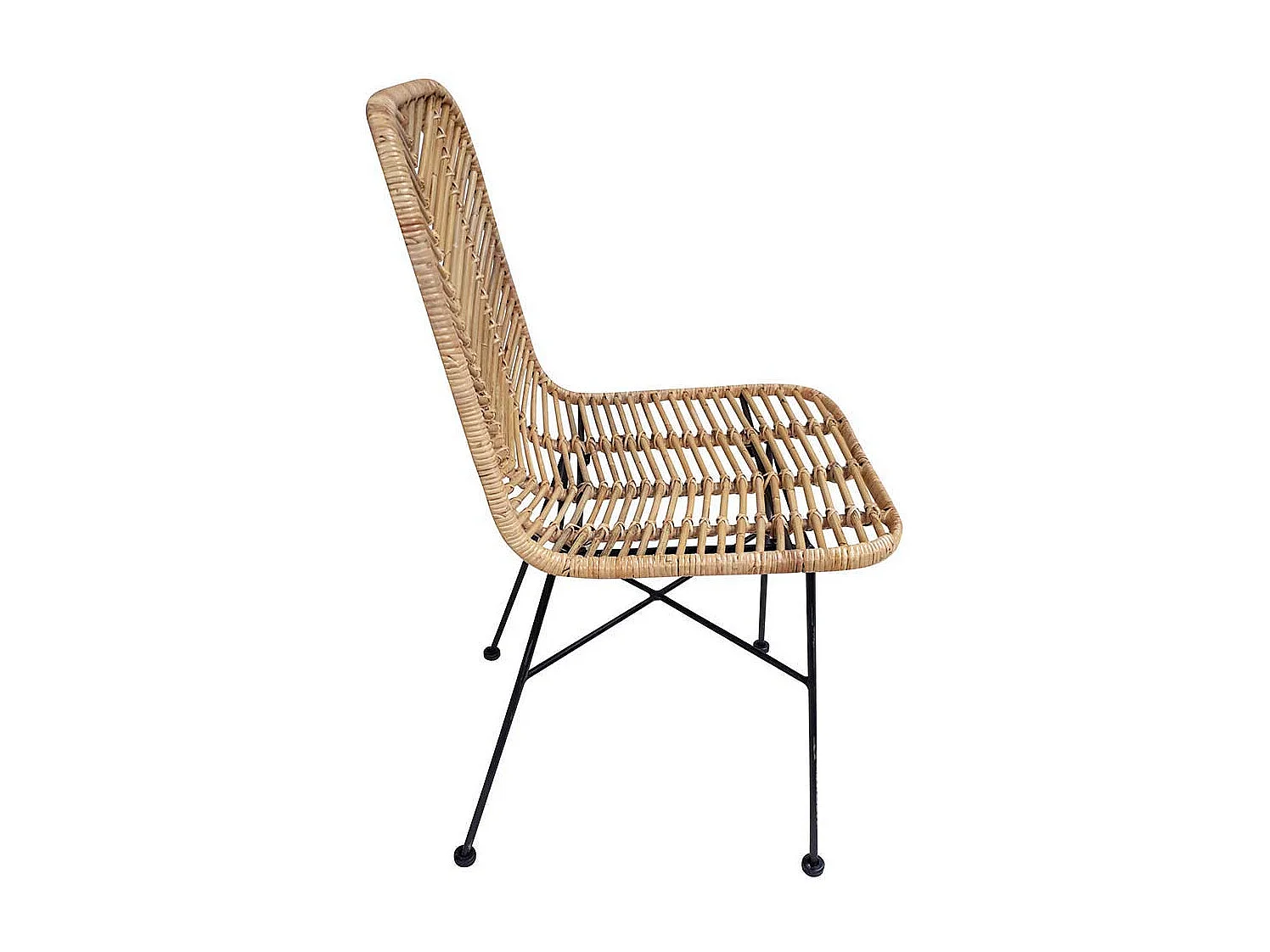 2 Stühle aus Rattan Metallgestell (2er Set)