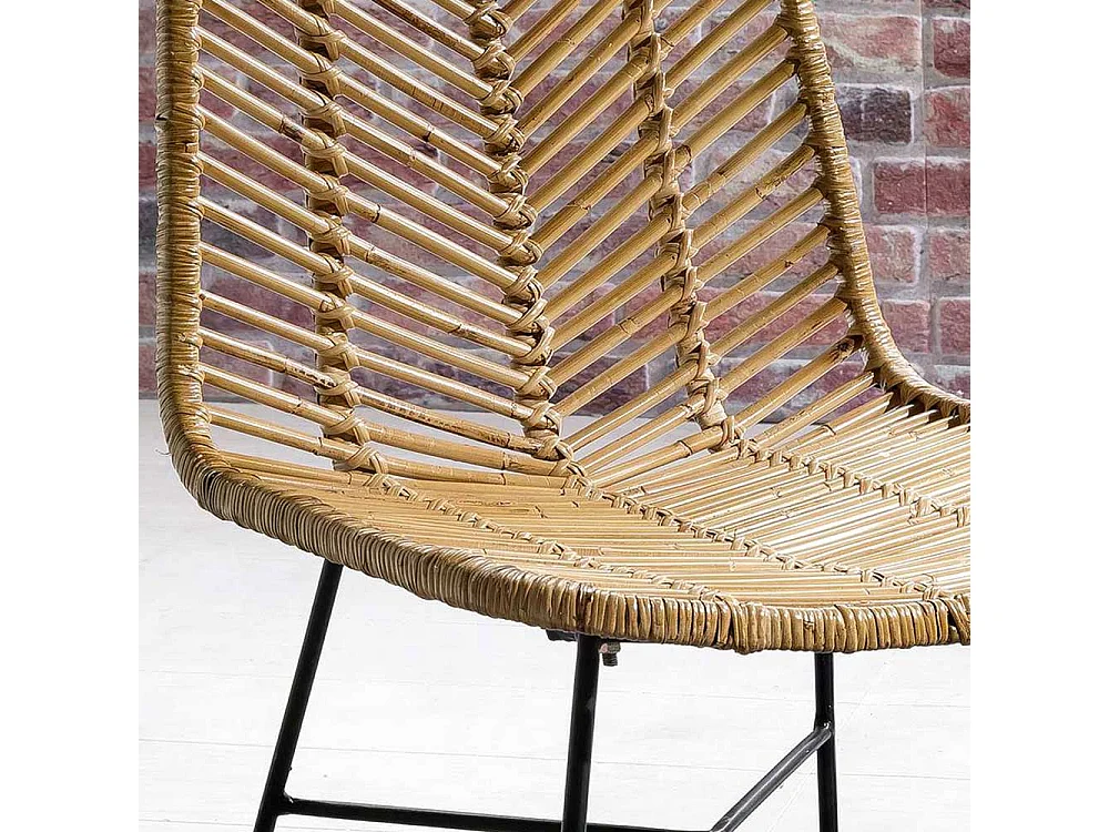 2 Stühle aus Rattan Metallgestell (2er Set)