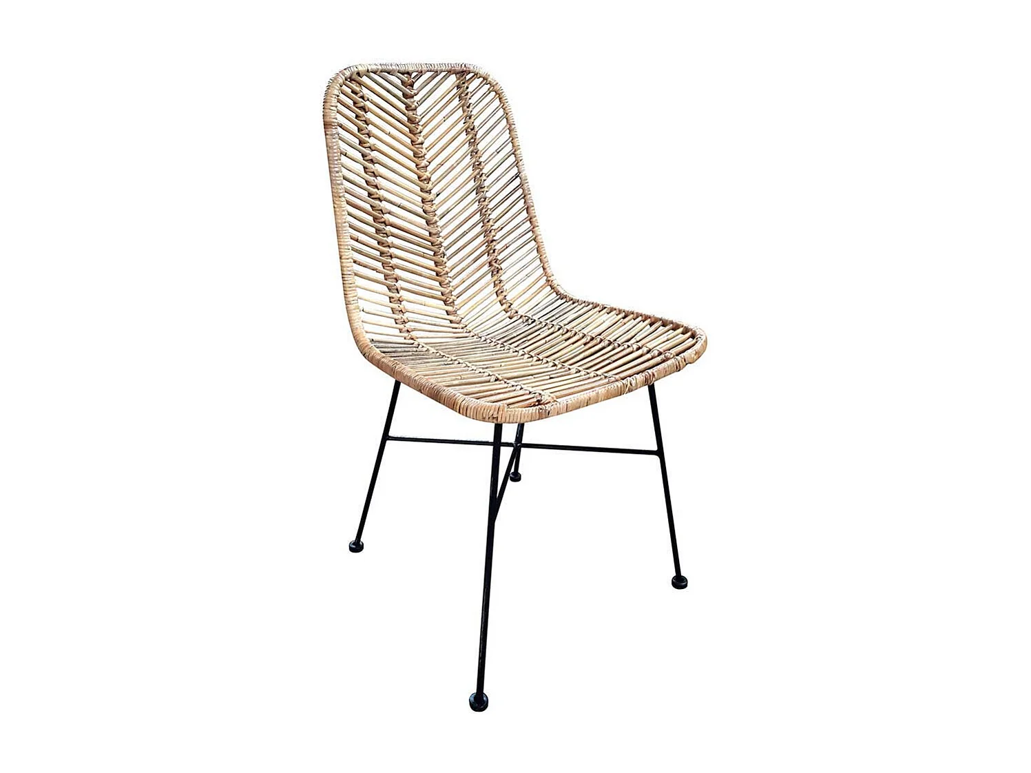 2 Stühle aus Rattan Metallgestell (2er Set)