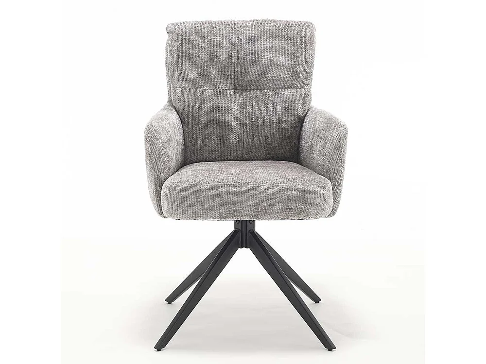 Armlehnenstuhl Stuhl Set aus Chenillegewebe mit Gestell aus Metall (2er Set)