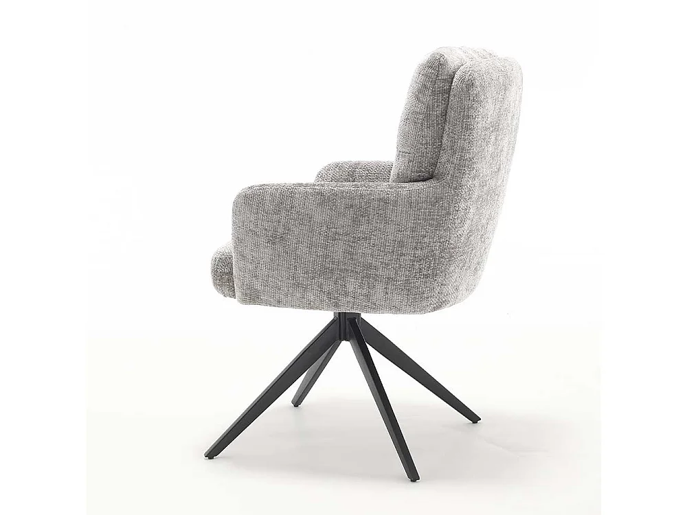 Armlehnenstuhl Stuhl Set aus Chenillegewebe mit Gestell aus Metall (2er Set)