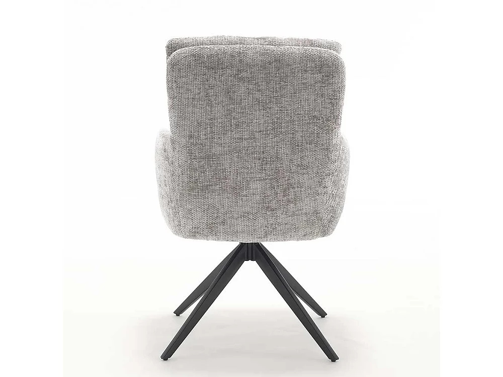 Armlehnenstuhl Stuhl Set aus Chenillegewebe mit Gestell aus Metall (2er Set)