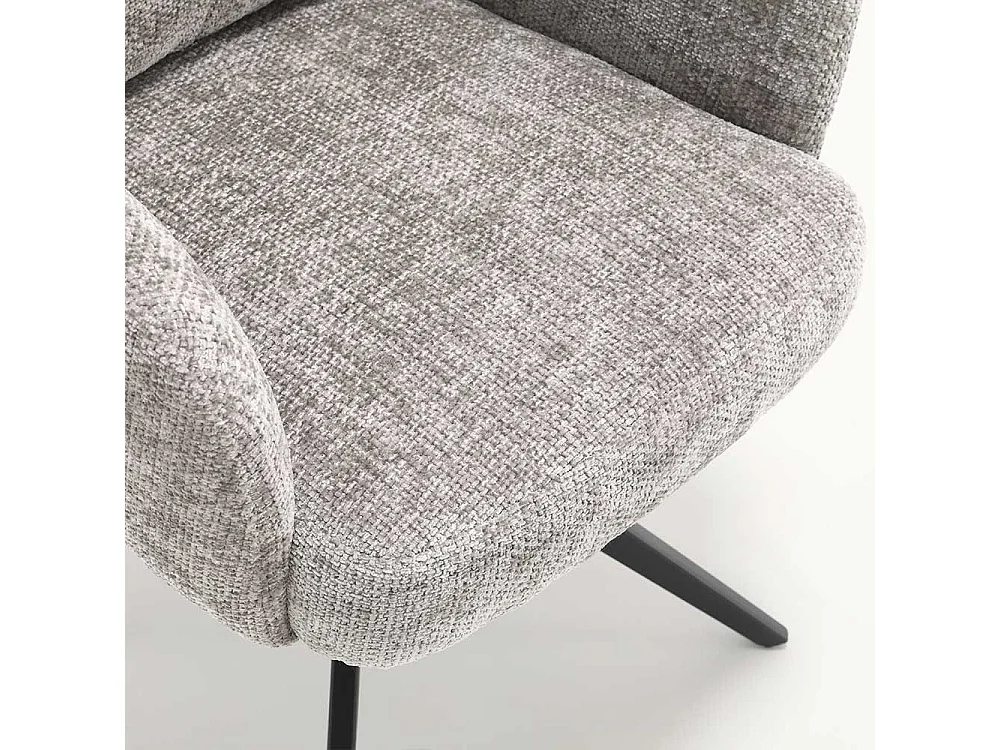 Armlehnenstuhl Stuhl Set aus Chenillegewebe mit Gestell aus Metall (2er Set)