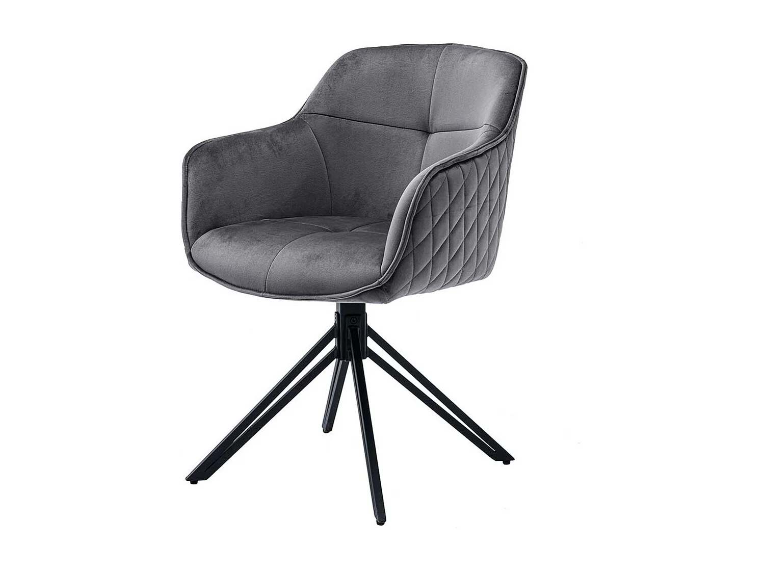 Esstisch Armlehner aus Samt und Metall aufwendigen Steppungen