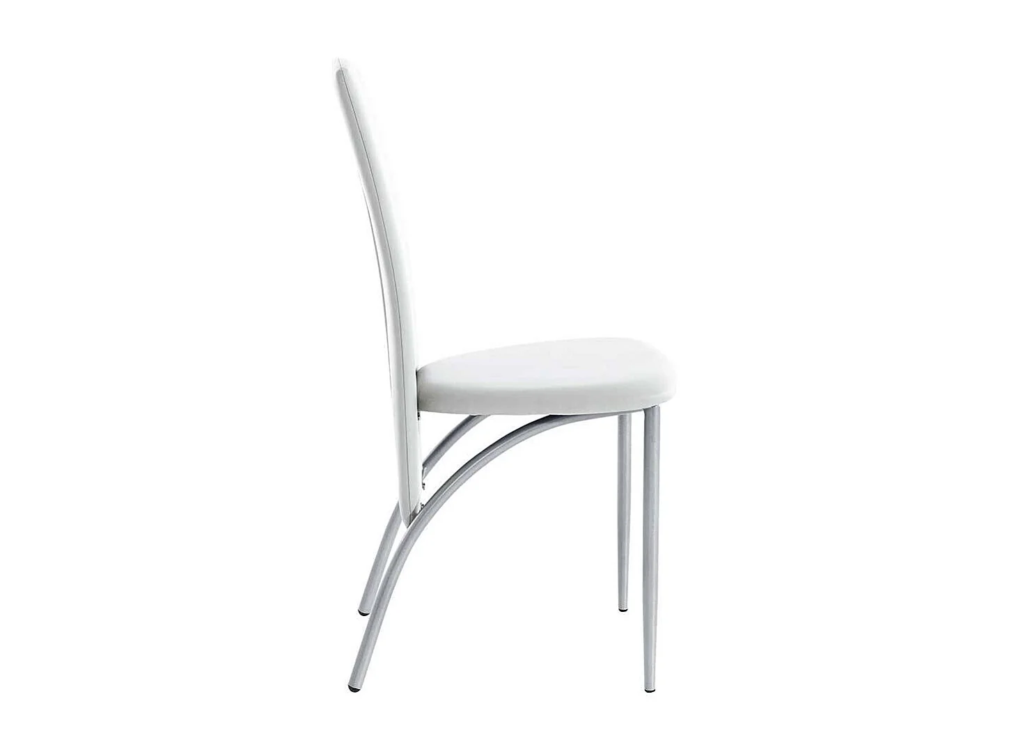 Polsterstühle in Weiß Kunstleder hohe Rückenlehne (4er Set)