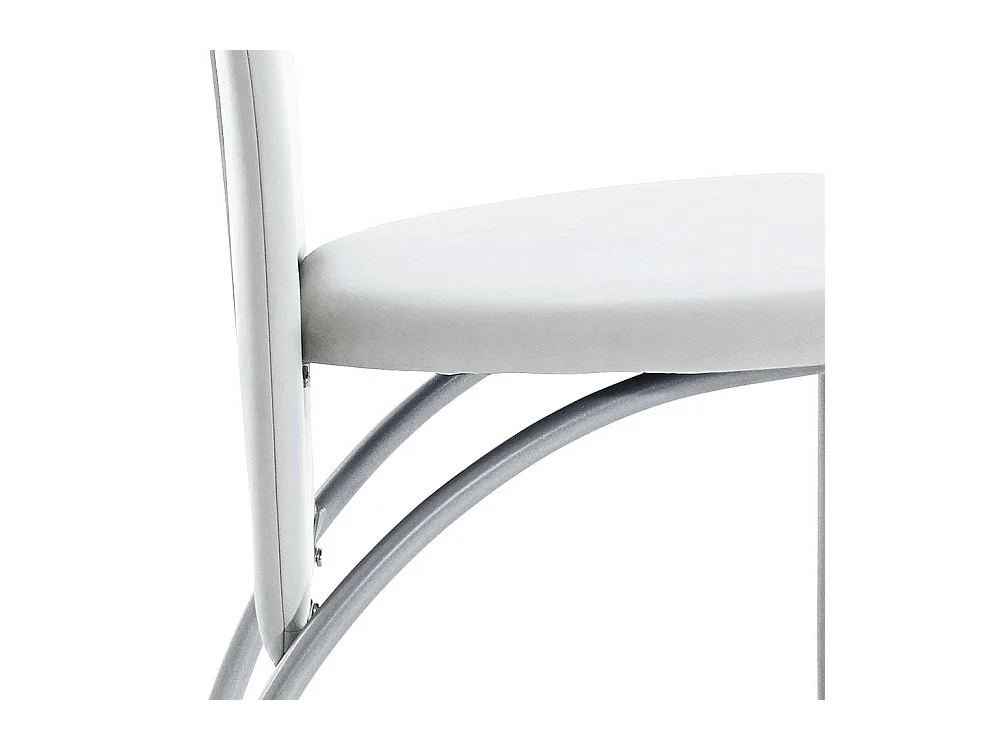 Polsterstühle in Weiß Kunstleder hohe Rückenlehne (4er Set)