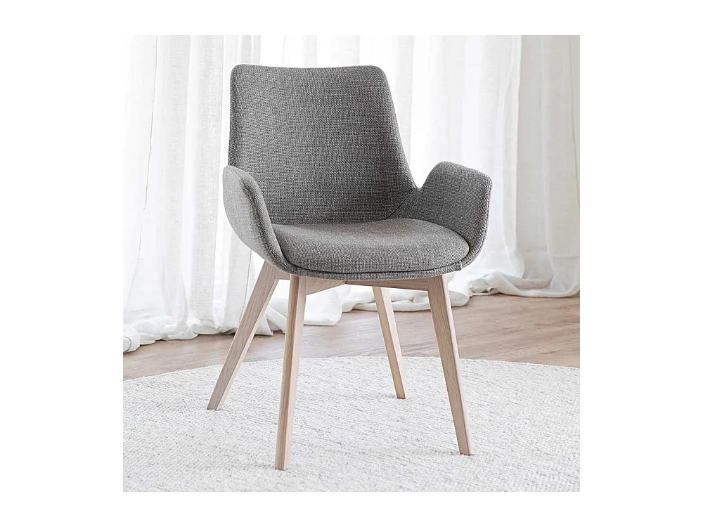 2 Stühle mit Gestell aus Massivholz Armlehnen (2er Set)