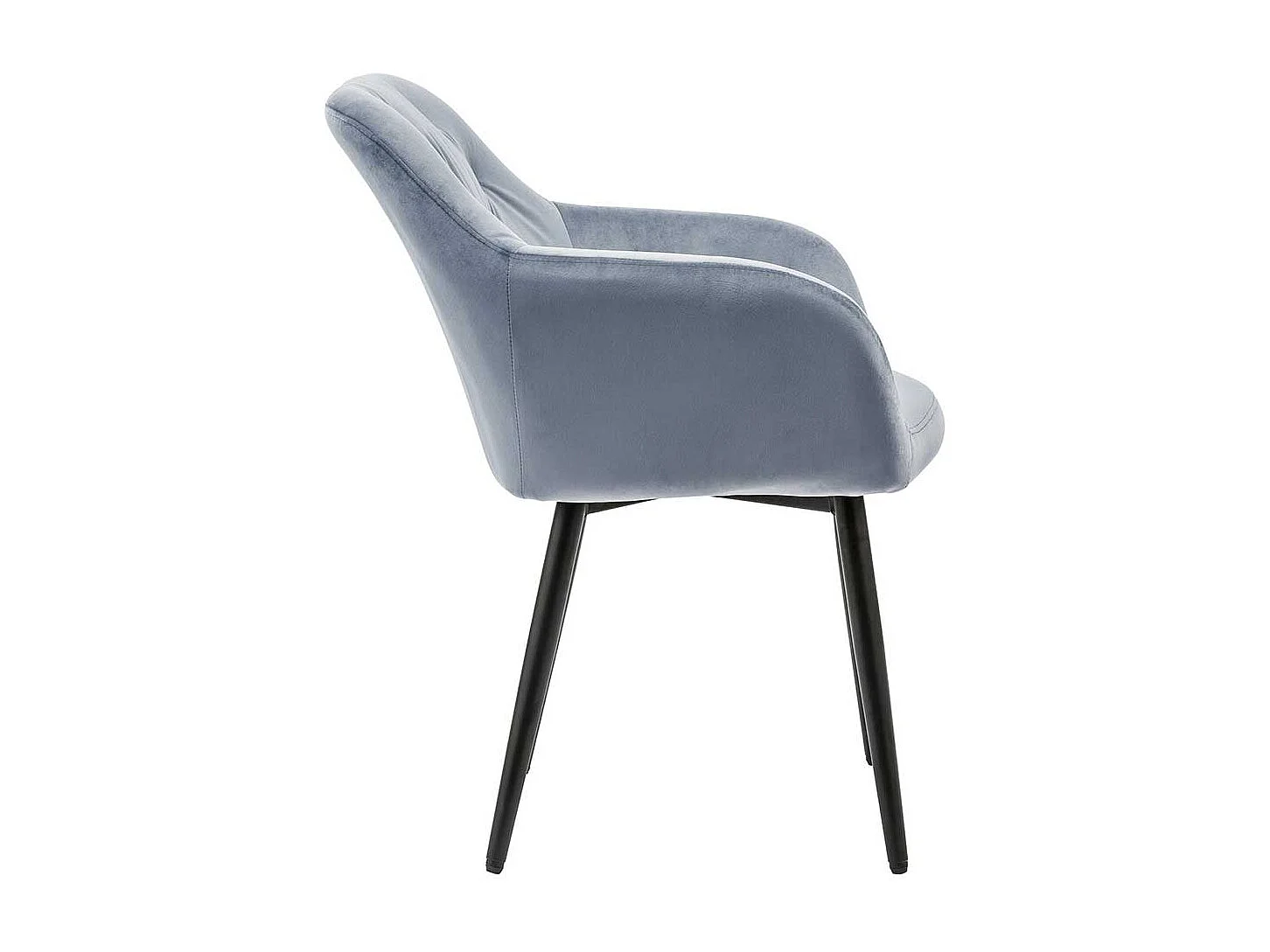 Samt Stuhl in Hellgrau und Schwarz Metallgestell