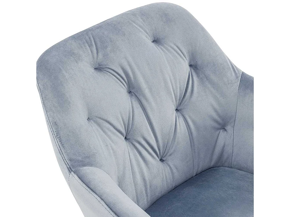 Samt Stuhl in Hellgrau und Schwarz Metallgestell