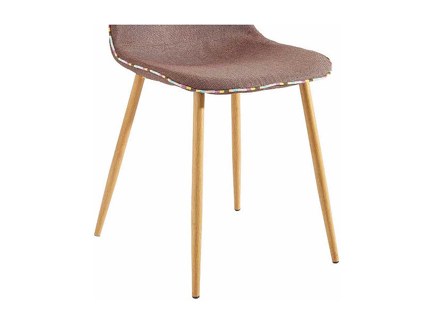 Esstisch Stühle in Braun und Eichefarben Gestell aus Metall (2er Set)