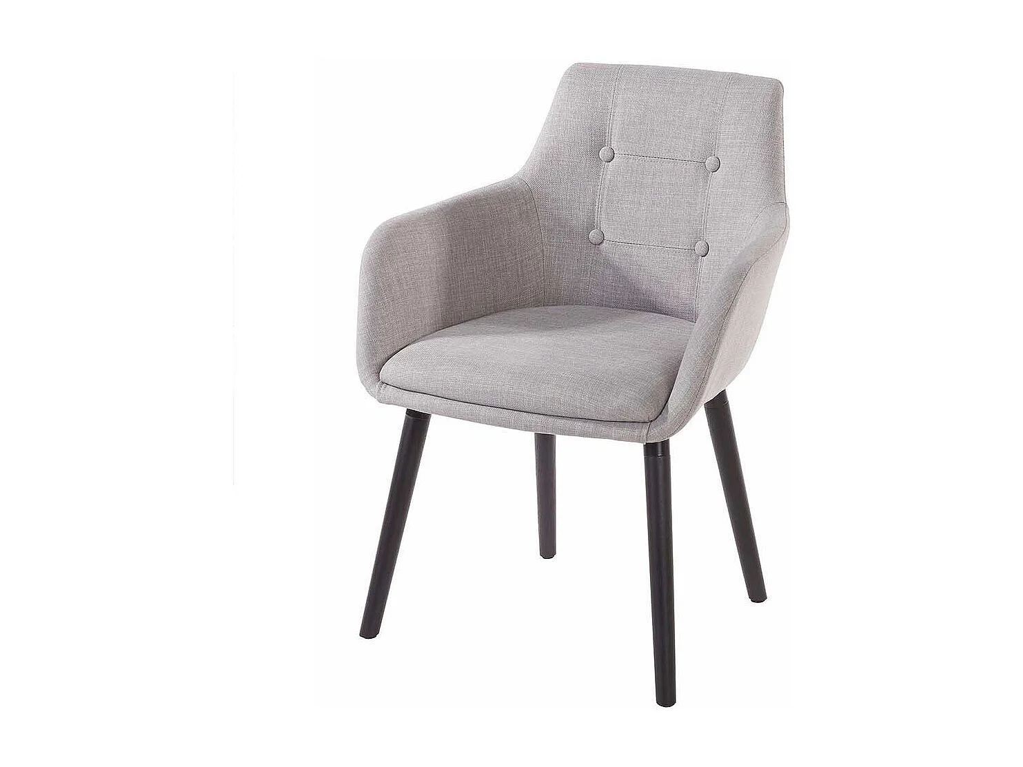 Polsterstuhl Set mit Gestell aus Massivholz Armlehnen (2er Set)