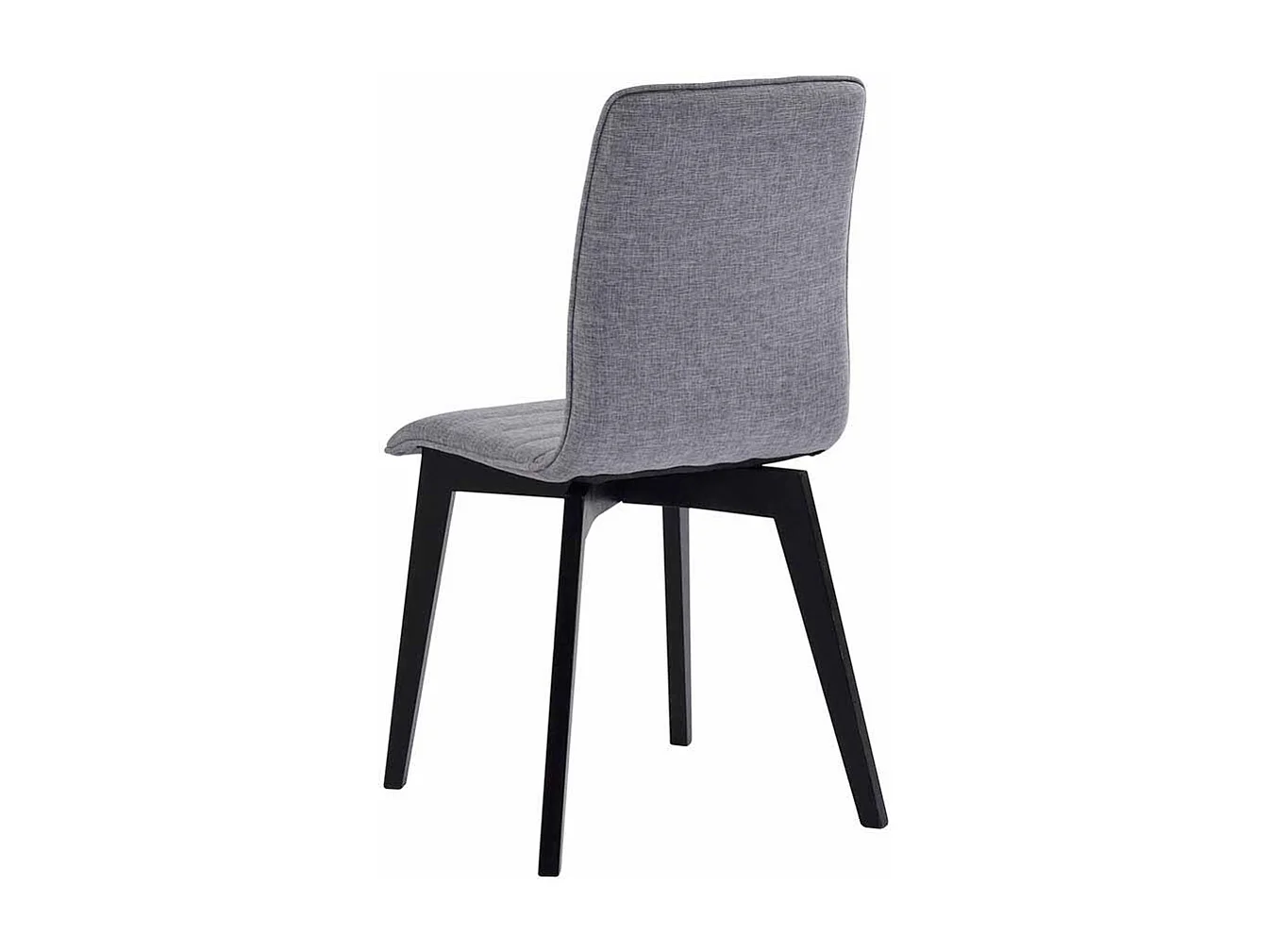 Esszimmerstuhl Set in Schwarz Grau Webstoff Eiche massiv (2er Set)