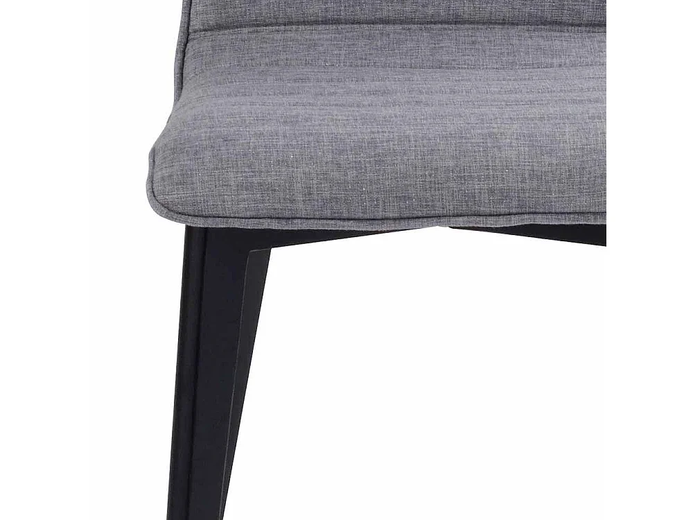 Esszimmerstuhl Set in Schwarz Grau Webstoff Eiche massiv (2er Set)