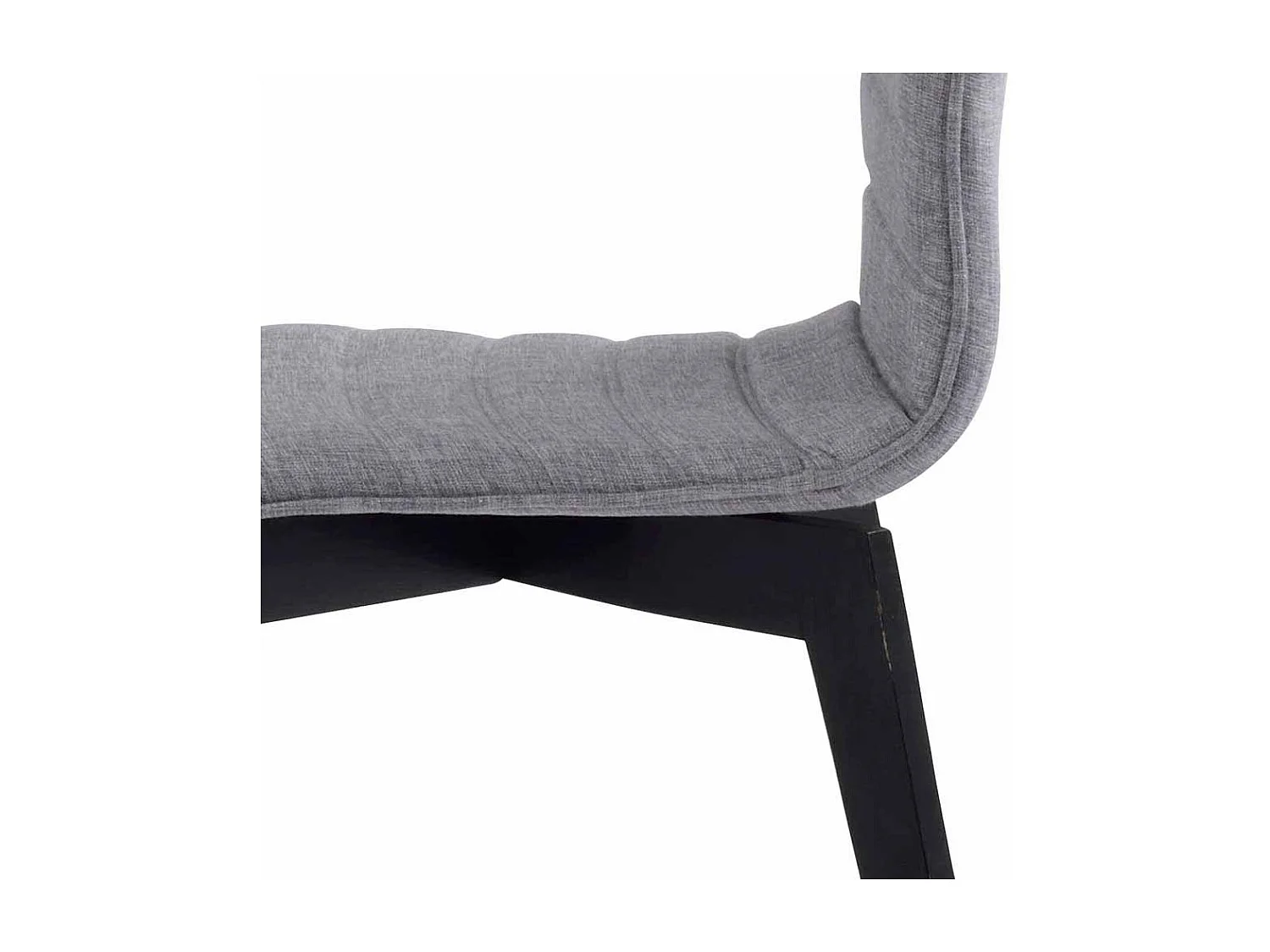 Esszimmerstuhl Set in Schwarz Grau Webstoff Eiche massiv (2er Set)