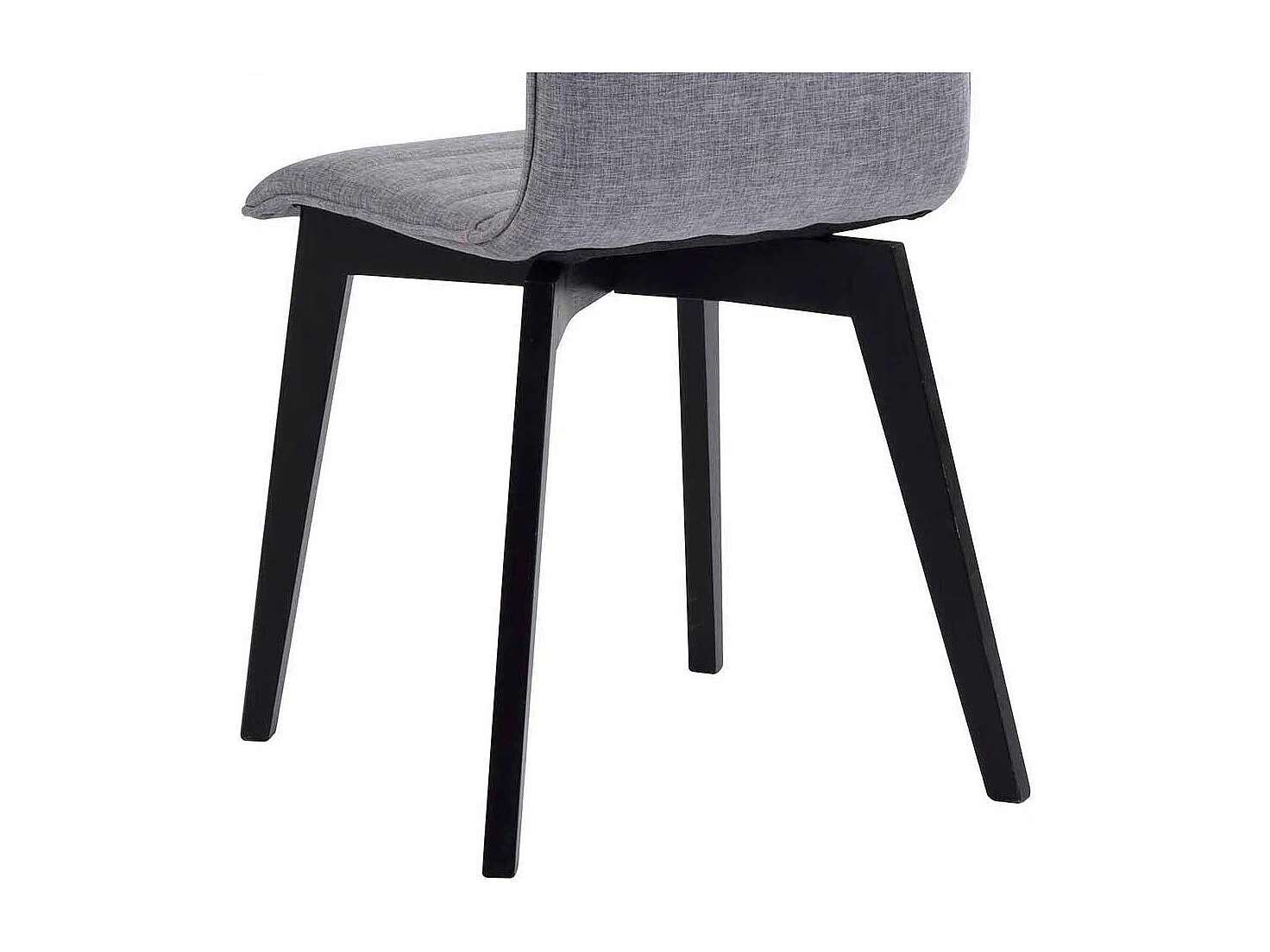 Esszimmerstuhl Set in Schwarz Grau Webstoff Eiche massiv (2er Set)