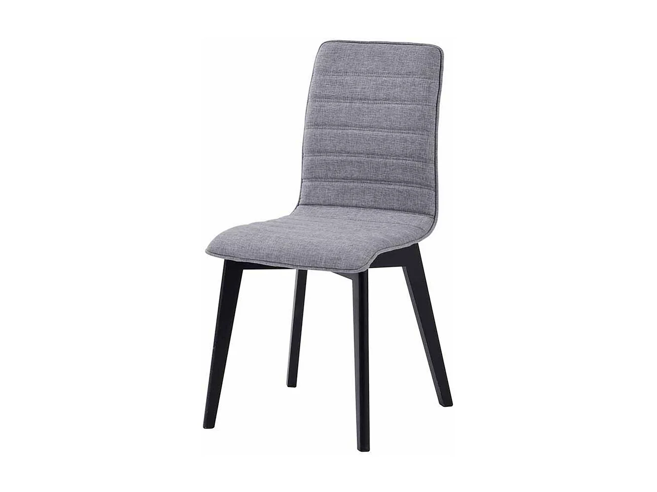 Esszimmerstuhl Set in Schwarz Grau Webstoff Eiche massiv (2er Set)