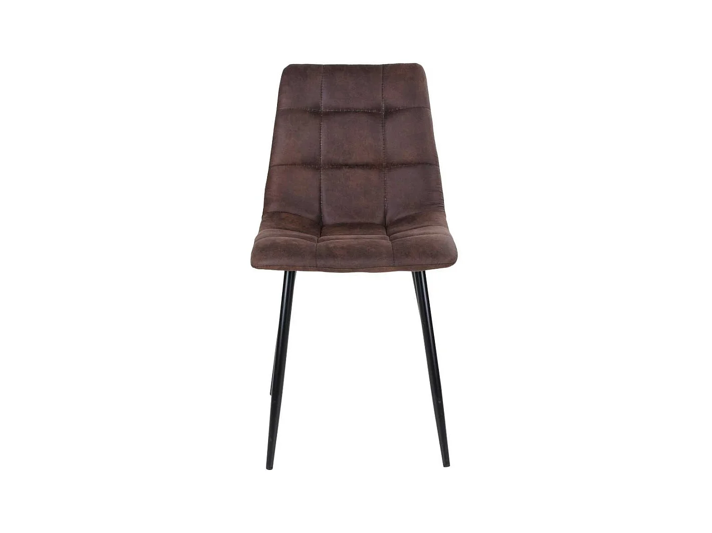 Esstisch St�hle aus Microfaser in Dunkelbraun Stahl in Schwarz (2er Set)